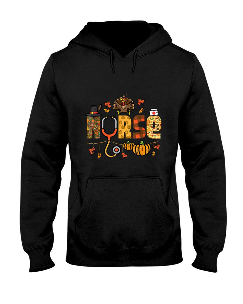 Thanksgiving Nurse Stethoscope Fall Scrub Top ER Men Women T-Shirt