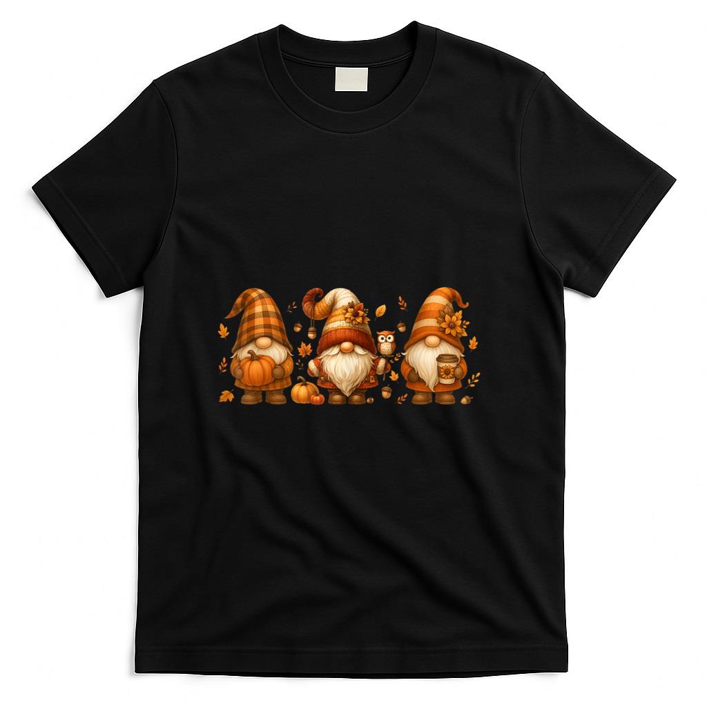 Happy Fall Thanksgiving Gnome Pumpkin Autumn Men Women Kid T-Shirt
