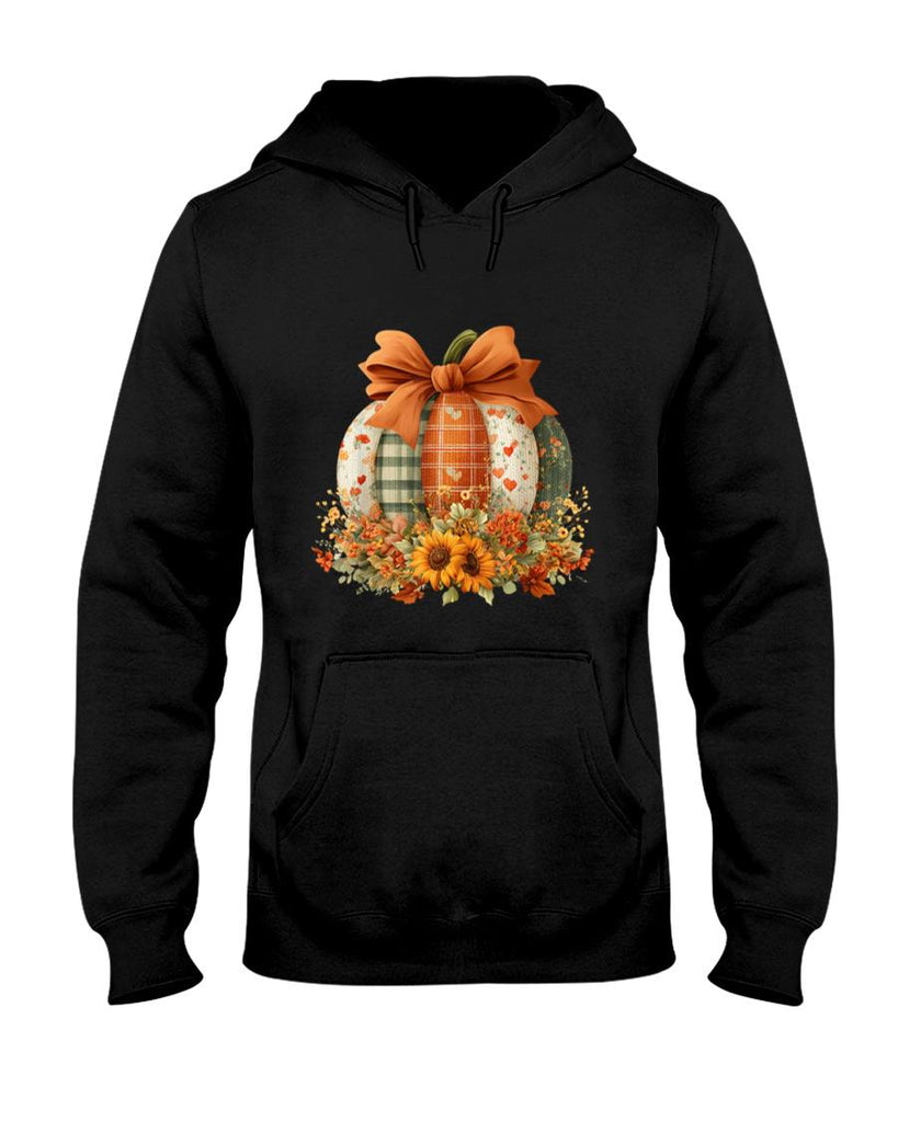 Patchwork Quilt Floral Pumpkin Coquette Fall Thanksgiving T-Shirt