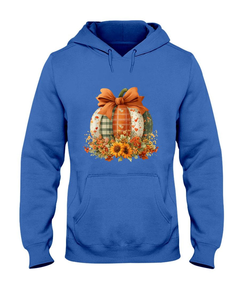 Patchwork Quilt Floral Pumpkin Coquette Fall Thanksgiving T-Shirt