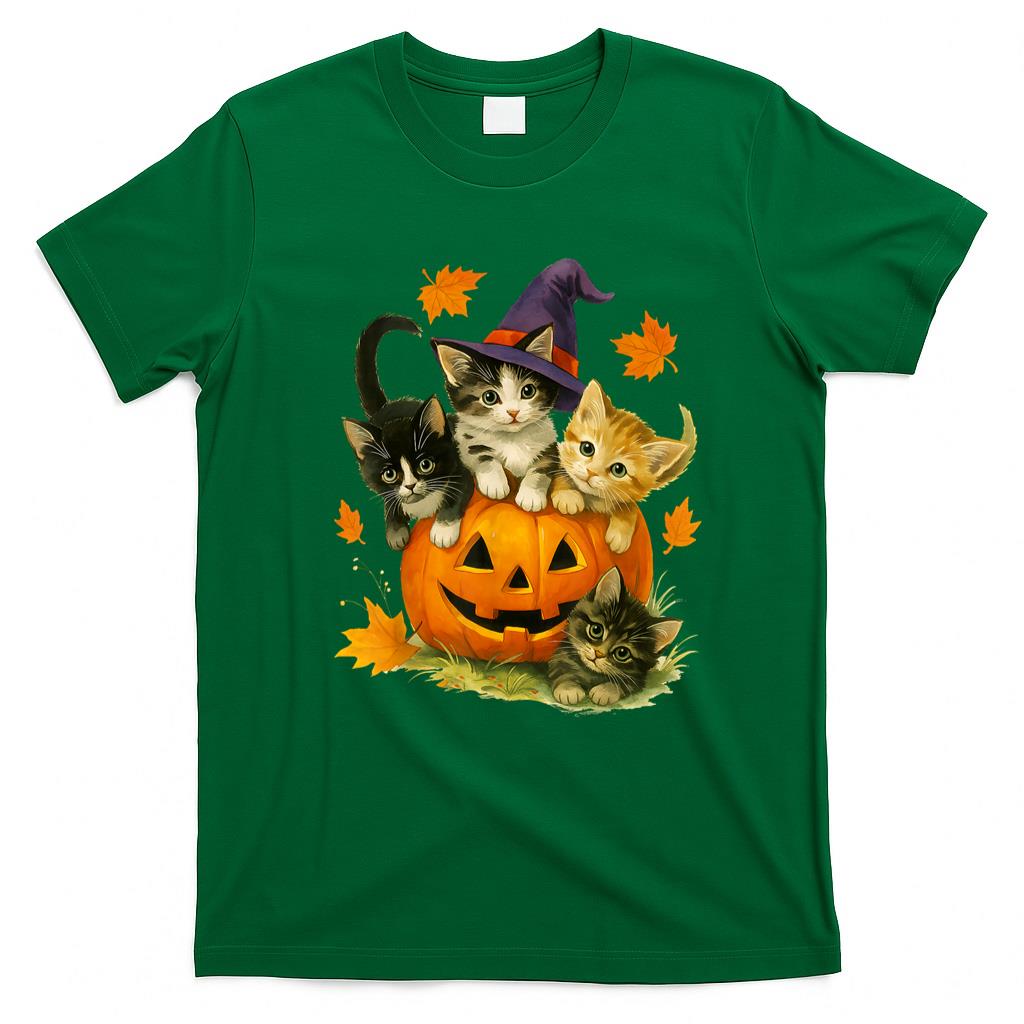 Pet Mom Halloween Shirt - Cute Cat Pumpkin Halloween Spooky Season Vintage T-Shirt