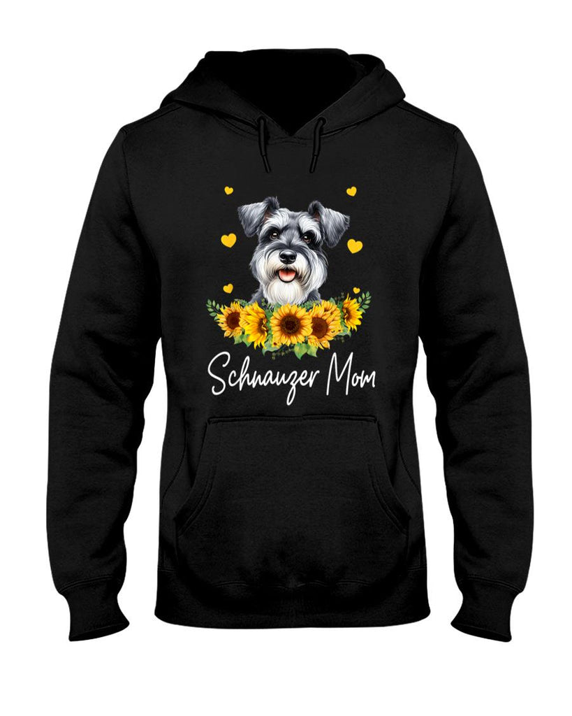 Pet Mom Halloween Shirt - Womens Sunflower Schnauzer Mom Dog Lover T-Shirt