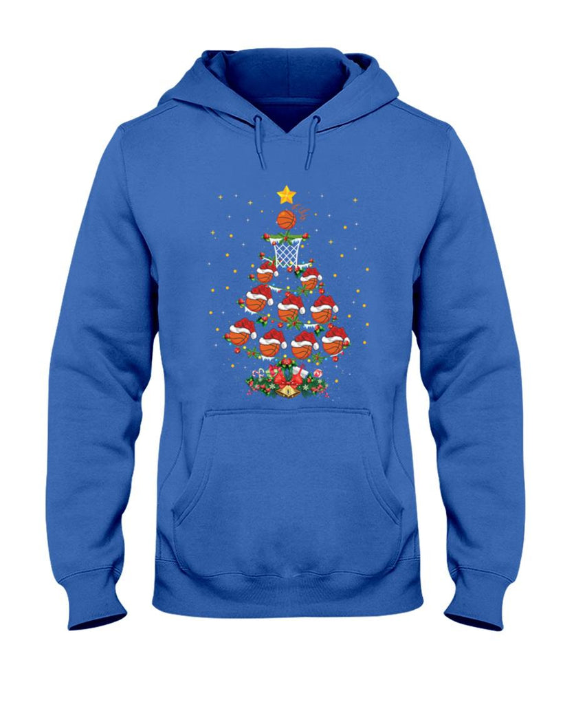 Basketball Sports Lover Xmas Gift Basketball Christmas Tree Long Sleeve T-Shirt