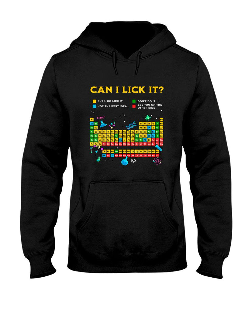 Funny Tees - Can I Lick It Periodic Table Funny Science Teacher Student T-Shirt