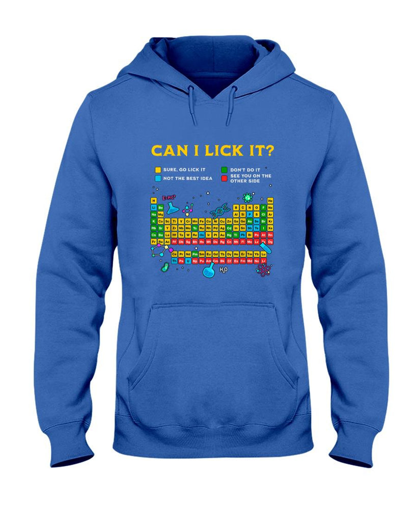 Funny Tees - Can I Lick It Periodic Table Funny Science Teacher Student T-Shirt