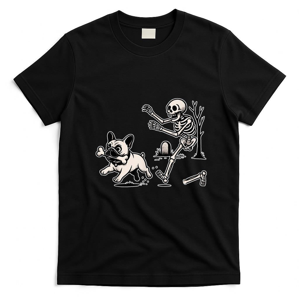 Pet Mom Halloween Shirt - Funny Halloween French Bulldog Skeleton Spooky Season T-Shirt
