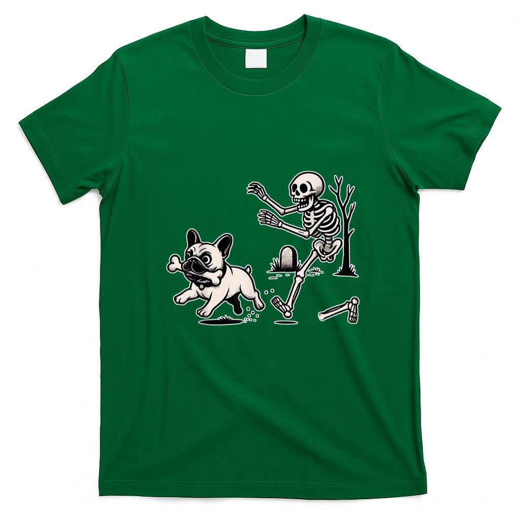 Pet Mom Halloween Shirt - Funny Halloween French Bulldog Skeleton Spooky Season T-Shirt