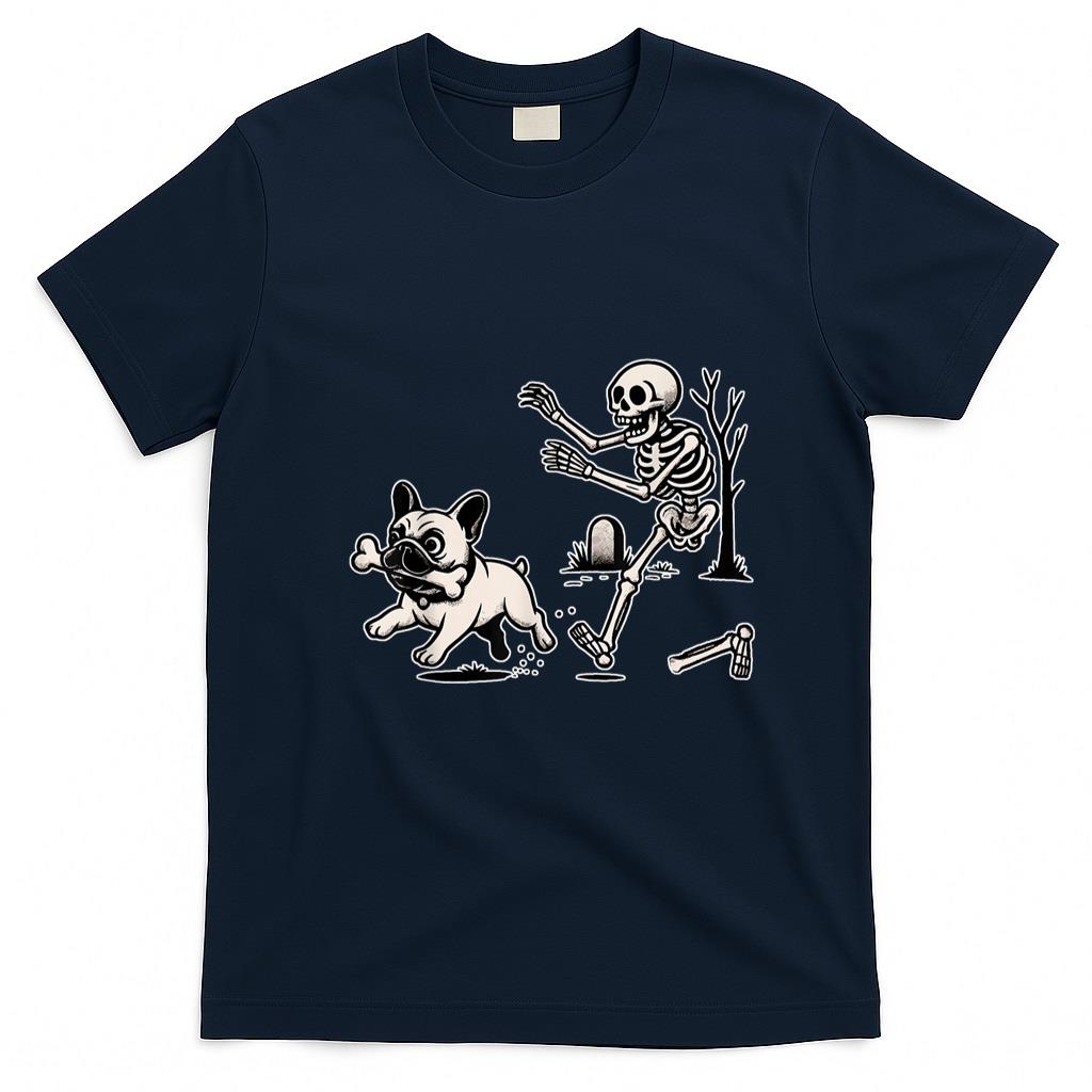 Pet Mom Halloween Shirt - Funny Halloween French Bulldog Skeleton Spooky Season T-Shirt