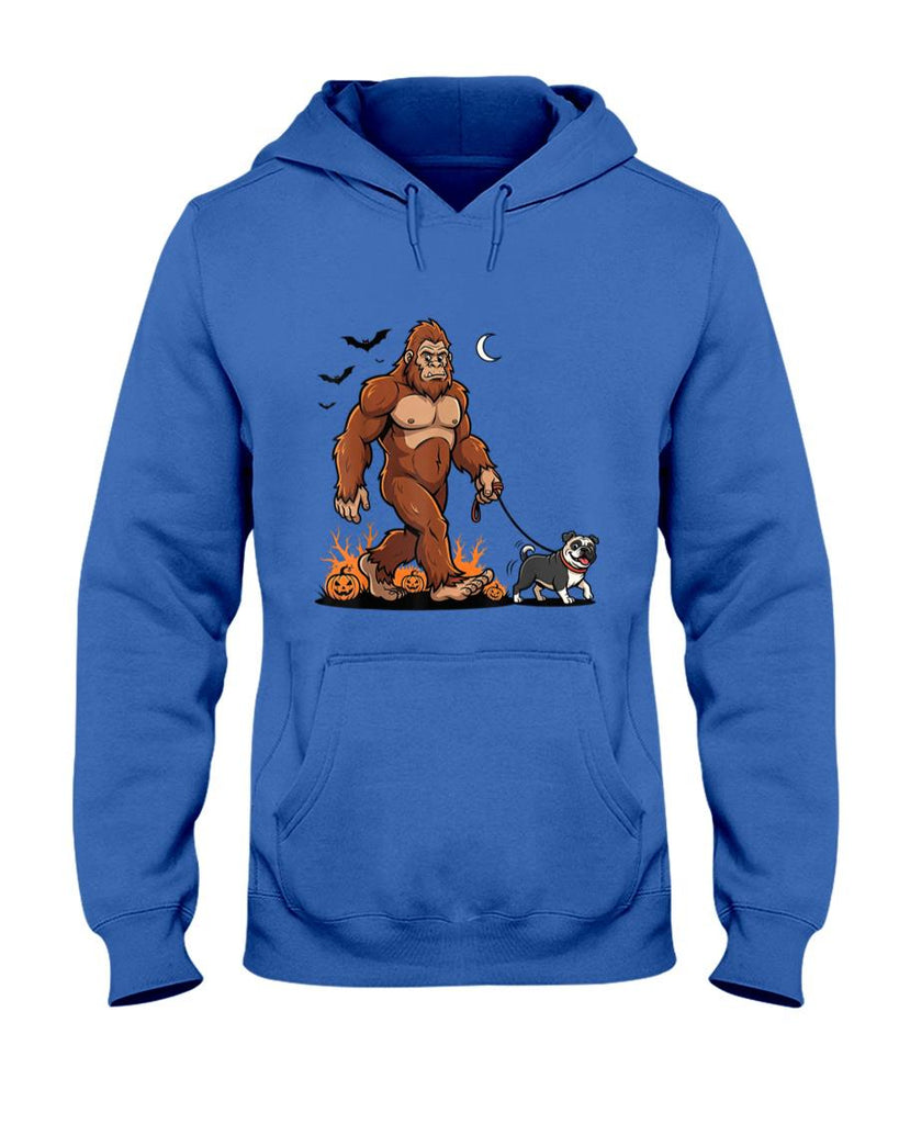 Pet Mom Halloween Shirt - Bigfoot Walking Pug Halloween Dog Sasquatch Funny Costume T-Shirt
