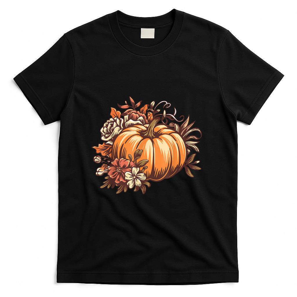 Fall Shirt Women Vintage Pumpkin Autumn Graphic Thanksgiving T-Shirt