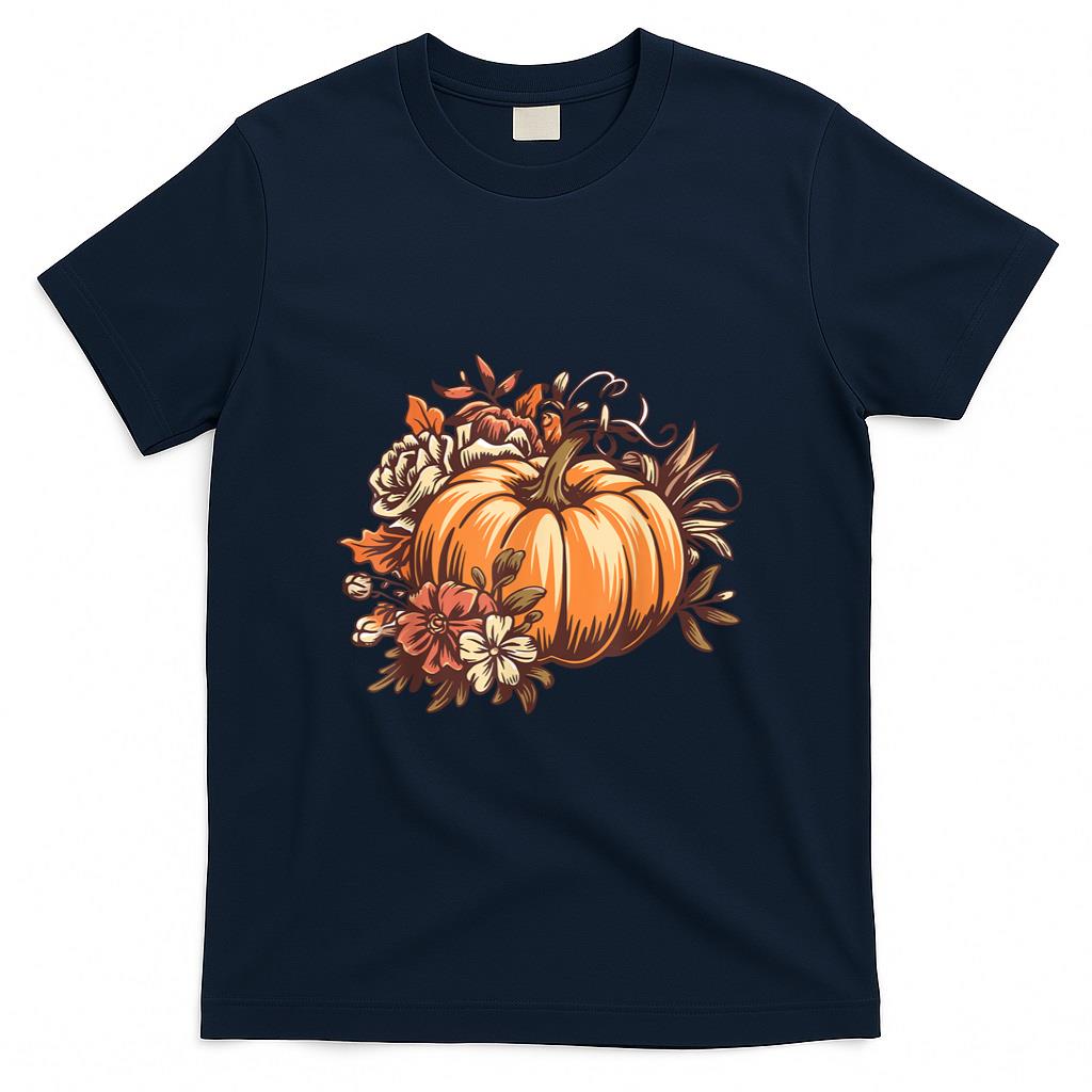 Fall Shirt Women Vintage Pumpkin Autumn Graphic Thanksgiving T-Shirt