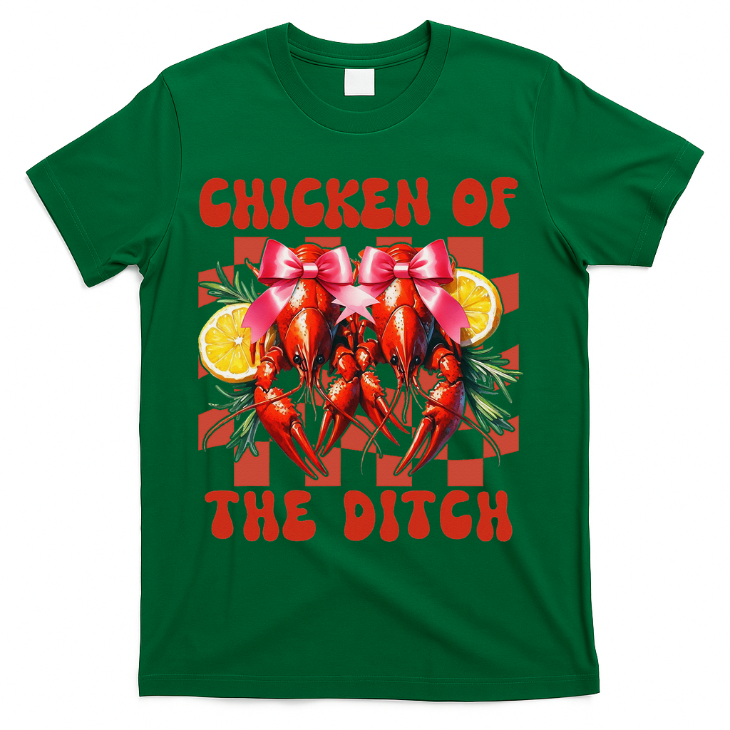 Crawfish Boil Coquette Bow Cajun Seafood Chicken Of Ditch T-Shirt