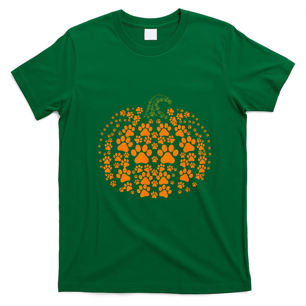 Pet Mom Halloween Shirt - Pumpkin Dog Cat Paw Print Halloween Pet Lover T-Shirt