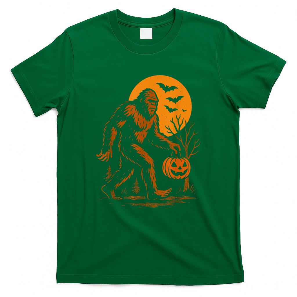 Halloween Shirt - Bigfoot Halloween Sasquatch Jack O Lantern T-Shirt