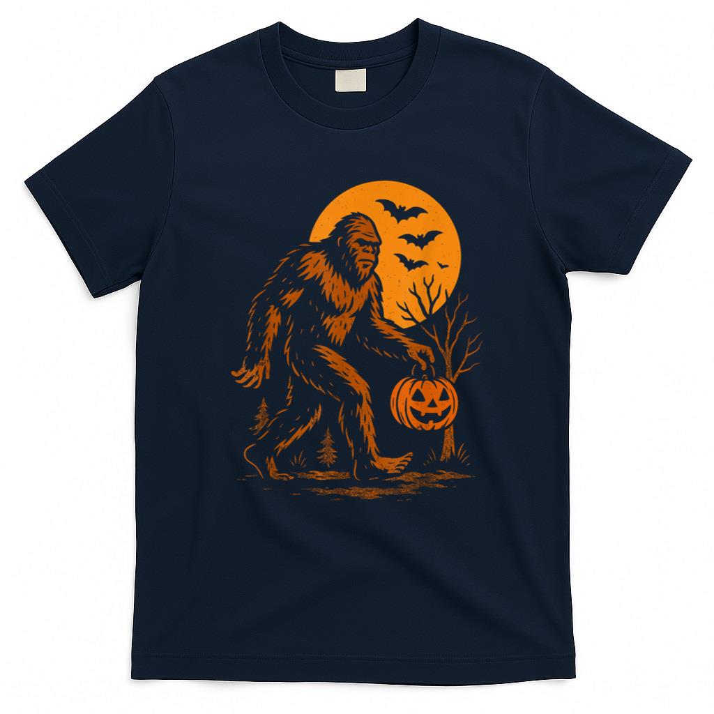 Halloween Shirt - Bigfoot Halloween Sasquatch Jack O Lantern T-Shirt