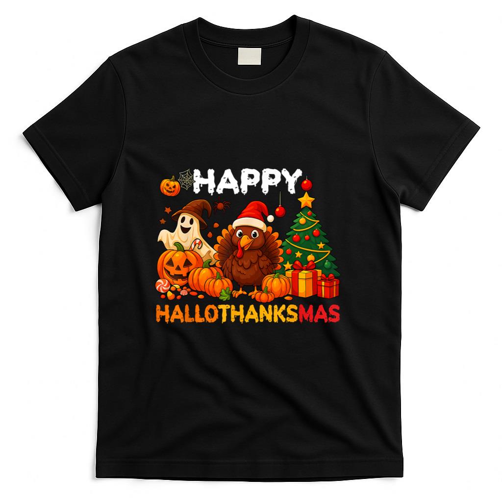 Happy Hallothanksmas Halloween Thanksmas Holiday Season T-Shirt