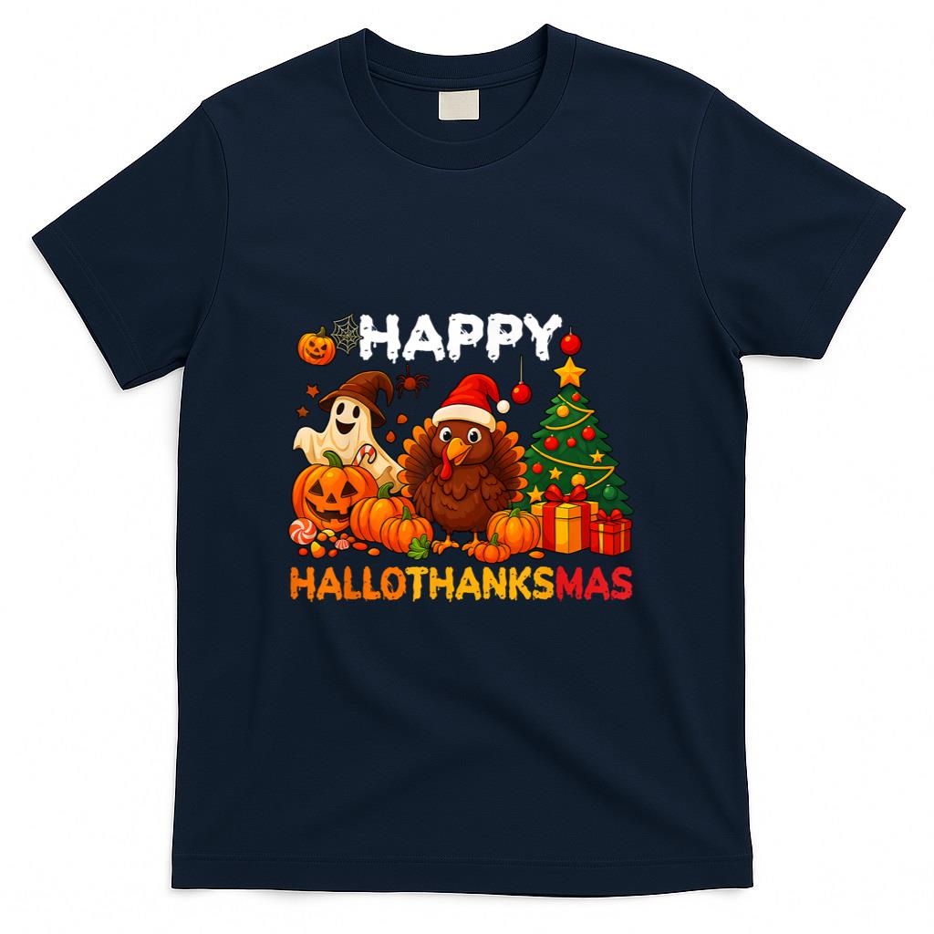 Happy Hallothanksmas Halloween Thanksmas Holiday Season T-Shirt
