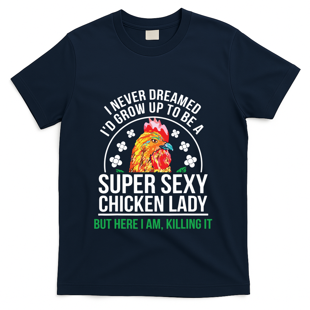 Funny Crazy Chicken Farmer Lady Women T-Shirt
