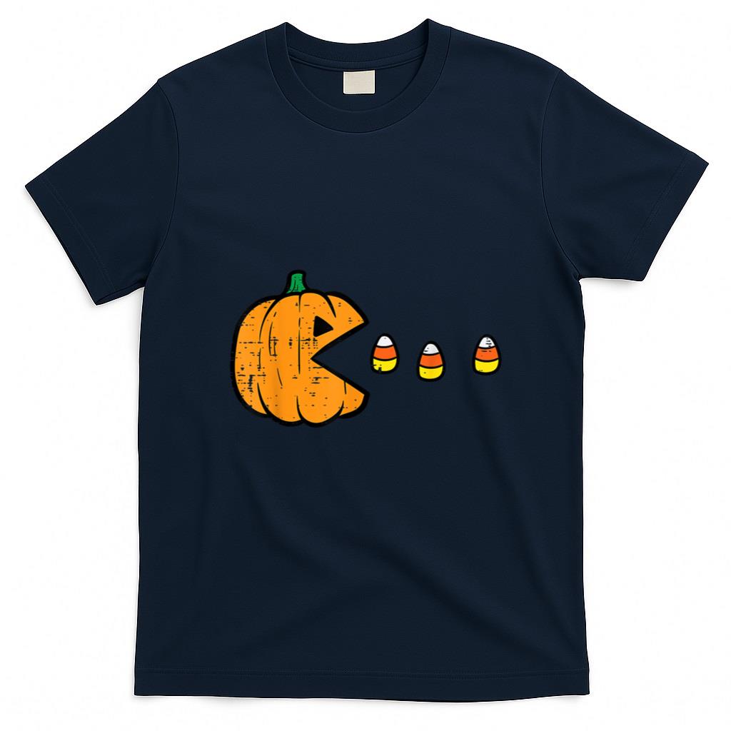 Halloween Shirt - Halloween Video Game Eating Candy Corns Gaming Boys Kids Men T-Shirt