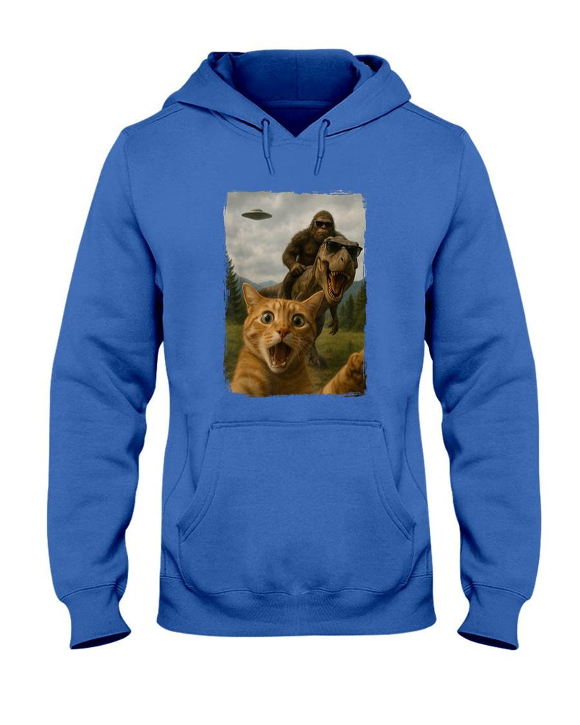 Funny Tees - Cat T-Rex Bigfoot Ufo Selfie Men Women T-Shirt