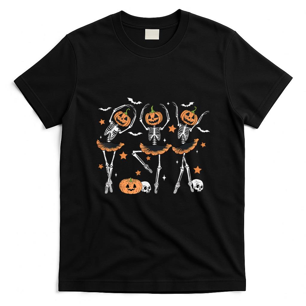 Halloween Shirt - Ballet Pumpkin Skeleton Scary Halloween Men Women Boys Girl T-Shirt