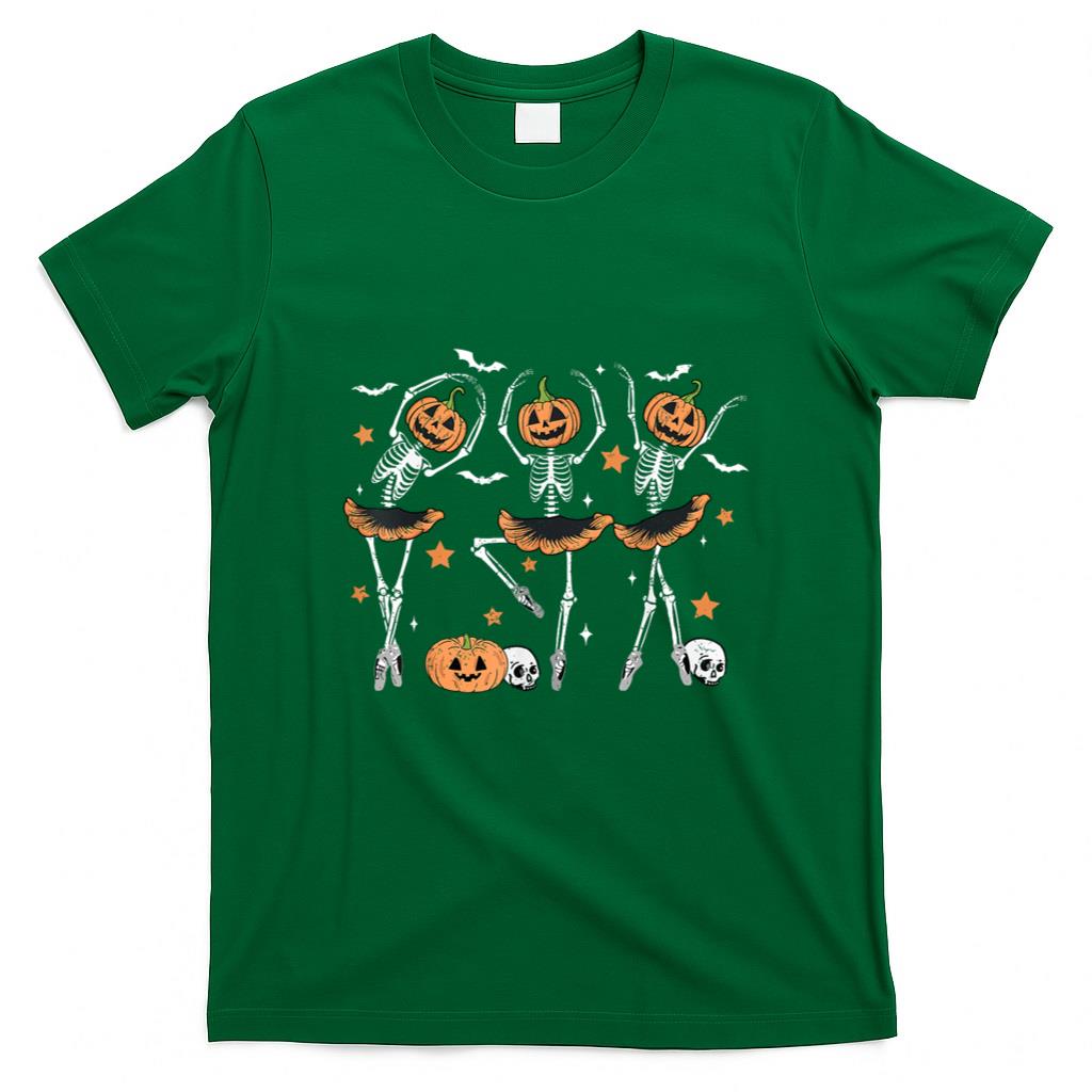 Halloween Shirt - Ballet Pumpkin Skeleton Scary Halloween Men Women Boys Girl T-Shirt