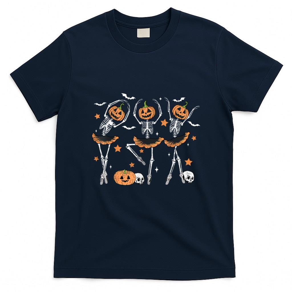 Halloween Shirt - Ballet Pumpkin Skeleton Scary Halloween Men Women Boys Girl T-Shirt