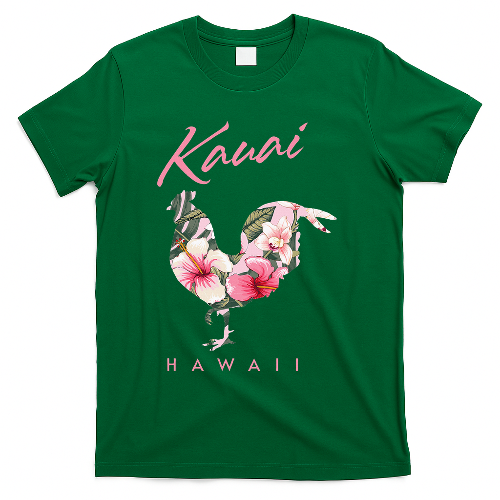 Kauai Hawaii Flower Hibiscus Chicken Lover Souvenir T-Shirt