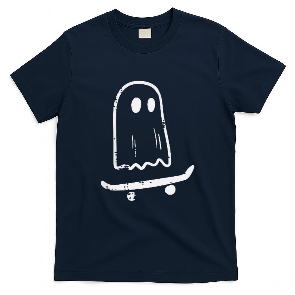 Halloween Shirt - Ghost On Skateboard Funny Retro Halloween Costume Boys Kids T-Shirt