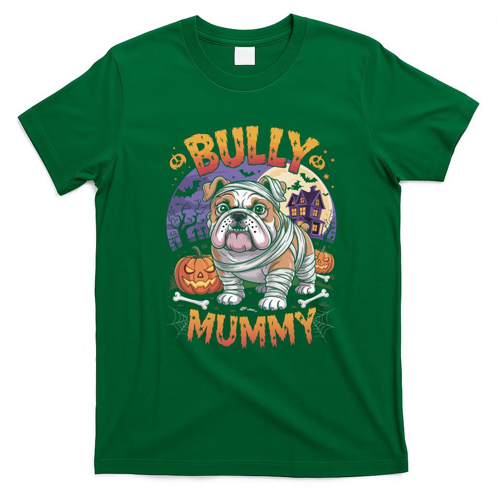 Pet Mom Halloween Shirt - Bully Mummy Funny Halloween Costume Dog Owner Bulldog Long Sleeve T-Shirt