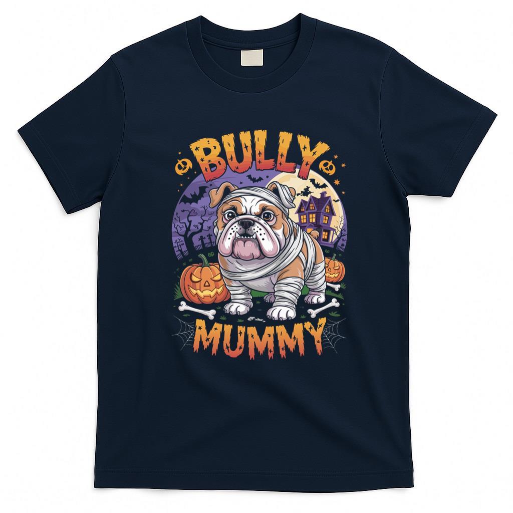 Pet Mom Halloween Shirt - Bully Mummy Funny Halloween Costume Dog Owner Bulldog Long Sleeve T-Shirt