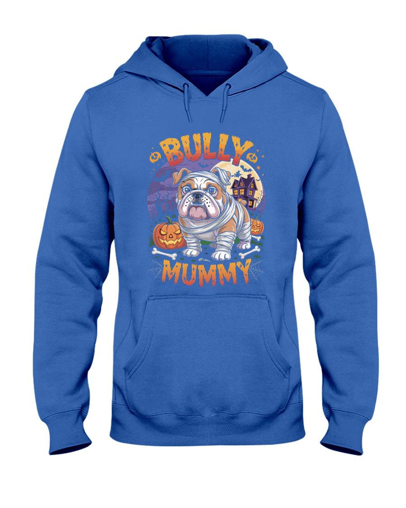 Pet Mom Halloween Shirt - Bully Mummy Funny Halloween Costume Dog Owner Bulldog Long Sleeve T-Shirt