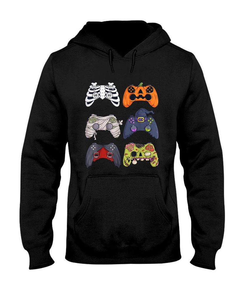 Halloween Shirt - Halloween Skeleton Zombie Gaming Controllers Mummy Boys Kids T-Shirt