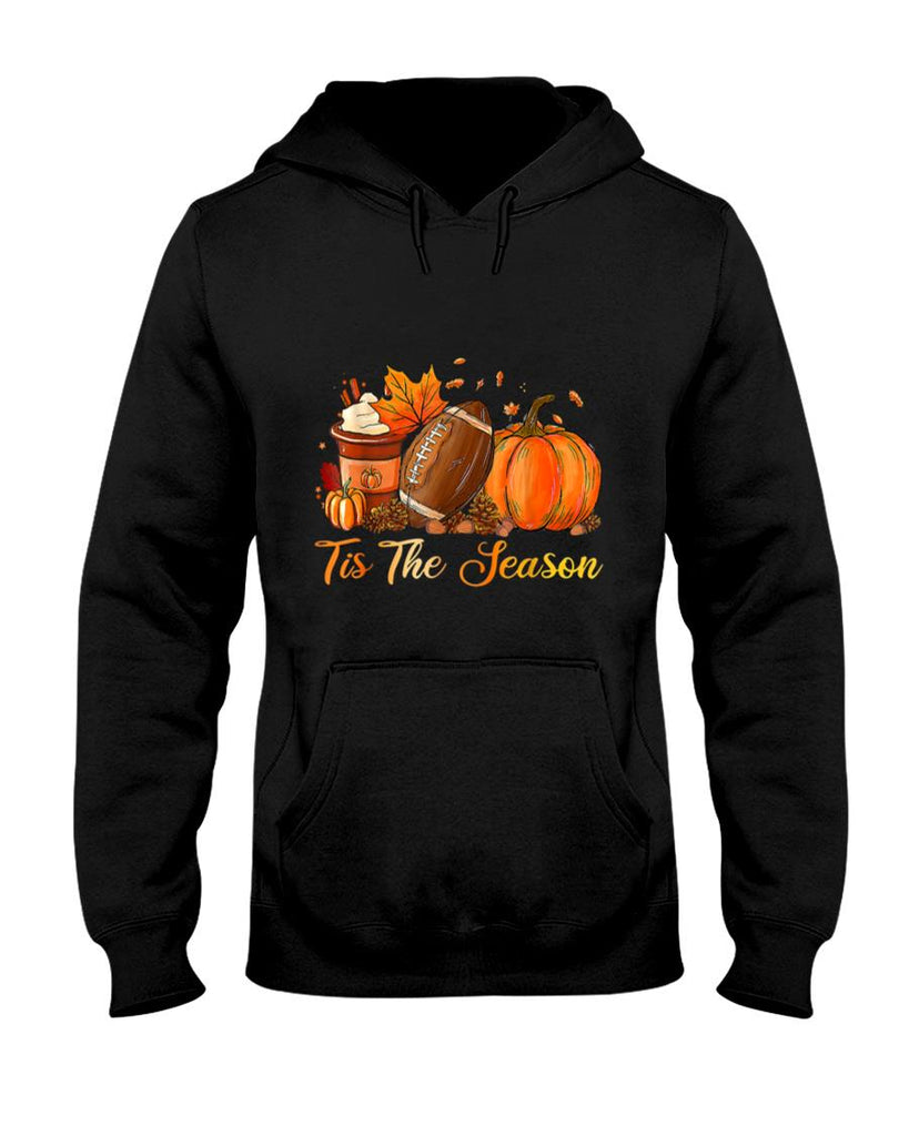 Pumpkin Spice Football Tis The Season Fall Thanksgiving T-Shirt