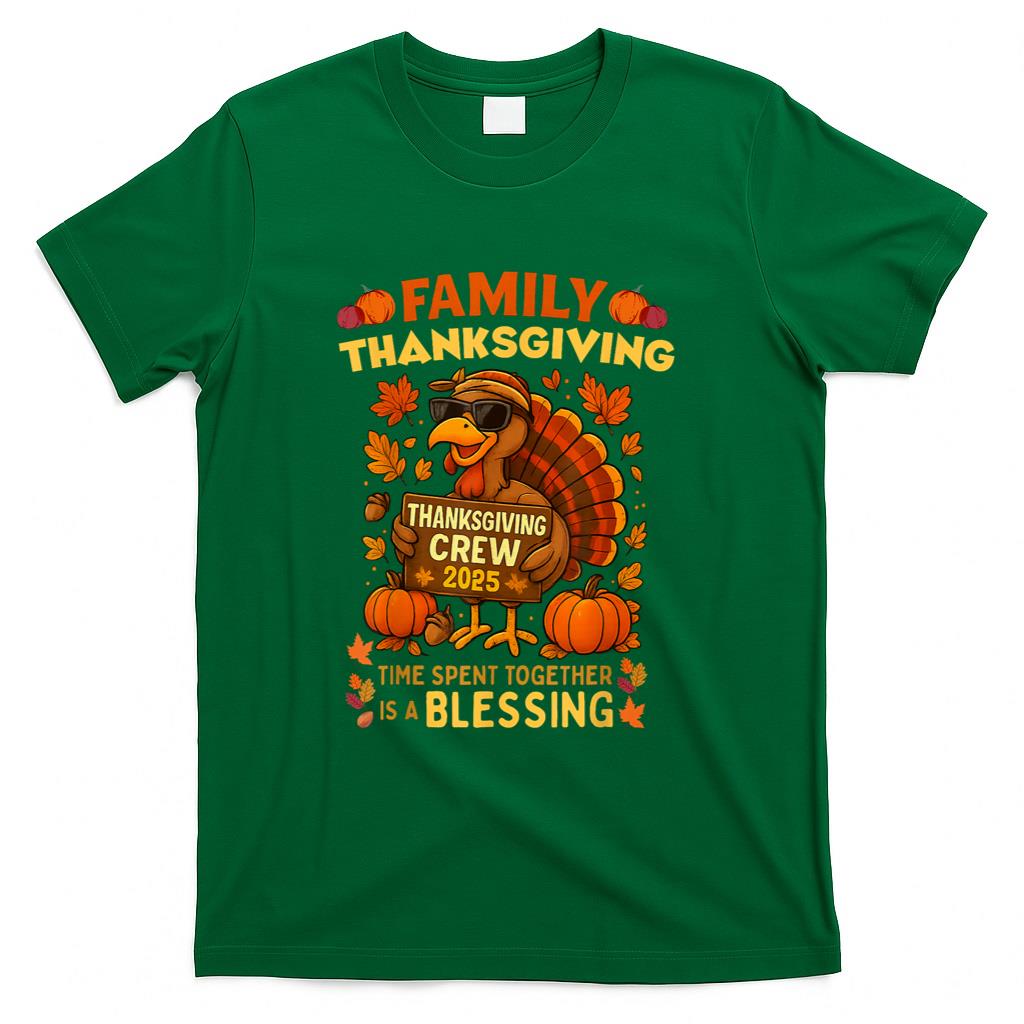 Family Thanksgiving Crew 2025 Funny Turkey Matching Group T-Shirt
