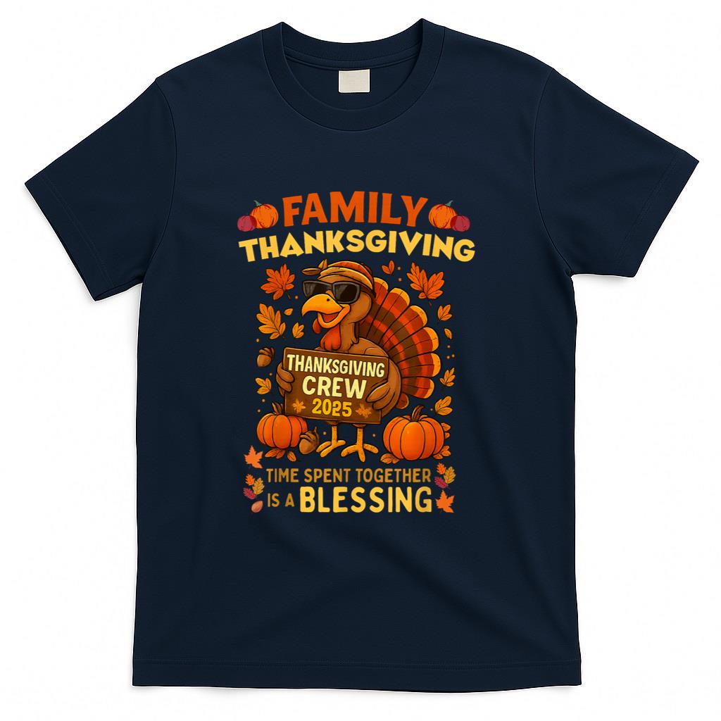 Family Thanksgiving Crew 2025 Funny Turkey Matching Group T-Shirt