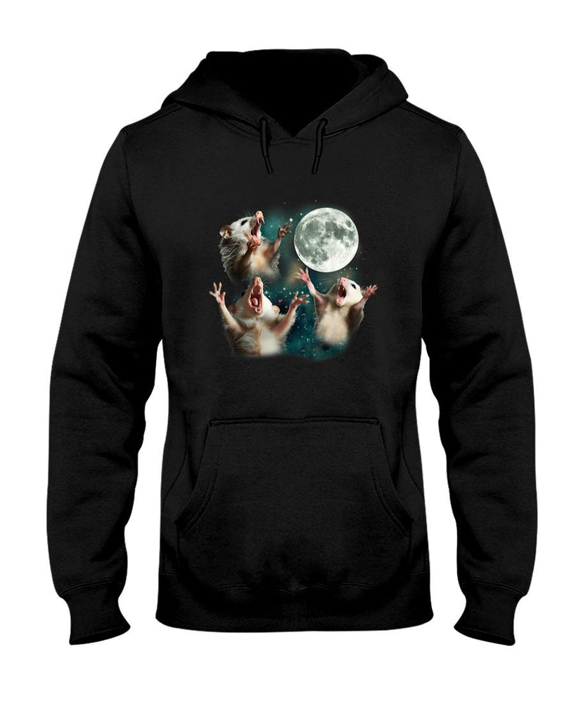 Funny Tees - Three Possum Moon  3 Opossum Funny Weird Cursed Meme T-Shirt