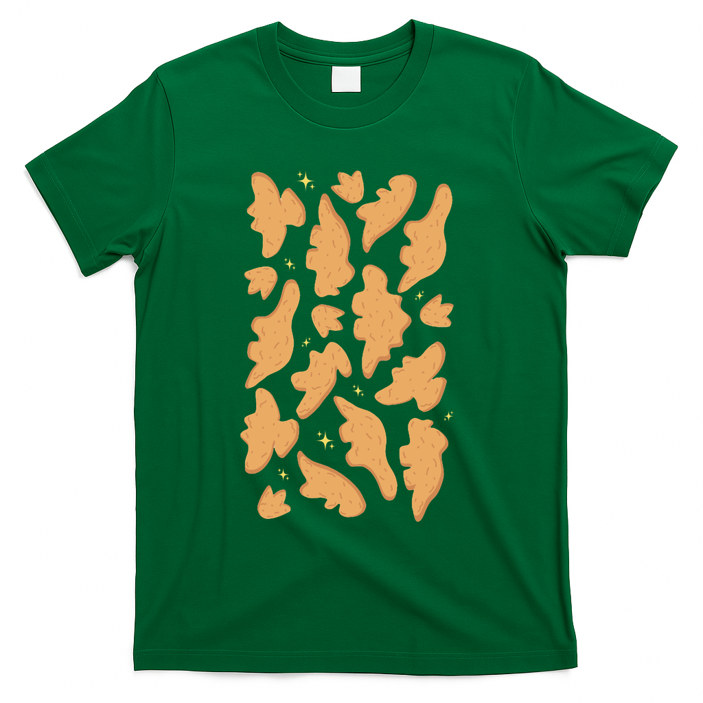 Dino Nuggies Chicken Nuggets Pattern T-Shirt