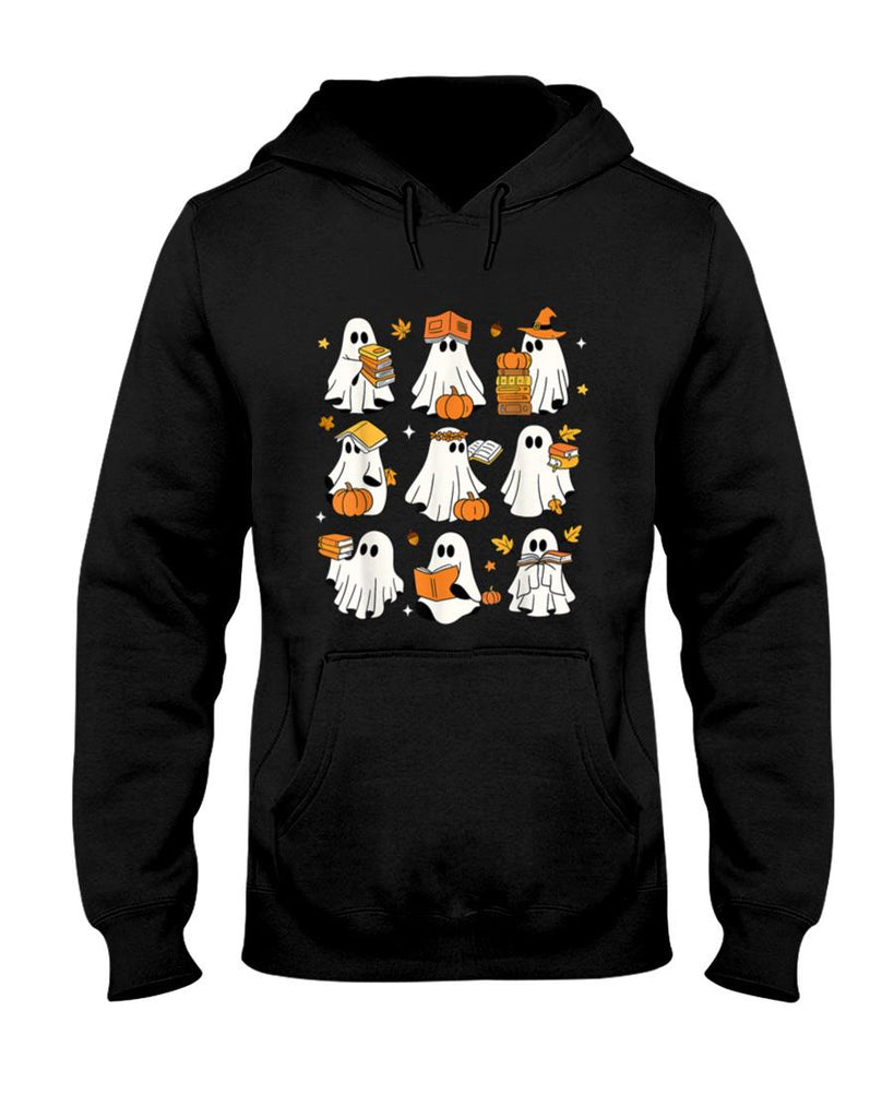 Halloween Shirt - Funny Ghost Book Reading Halloween Books Lover Teacher Kids T-Shirt