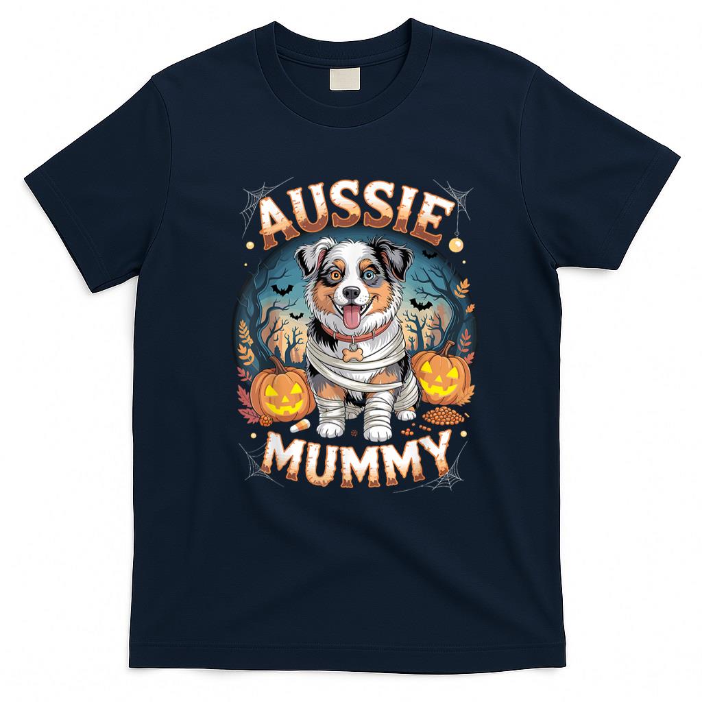 Pet Mom Halloween Shirt - Aussie Mummy Halloween Costume Dog Owner Australien Shepherd T-Shirt