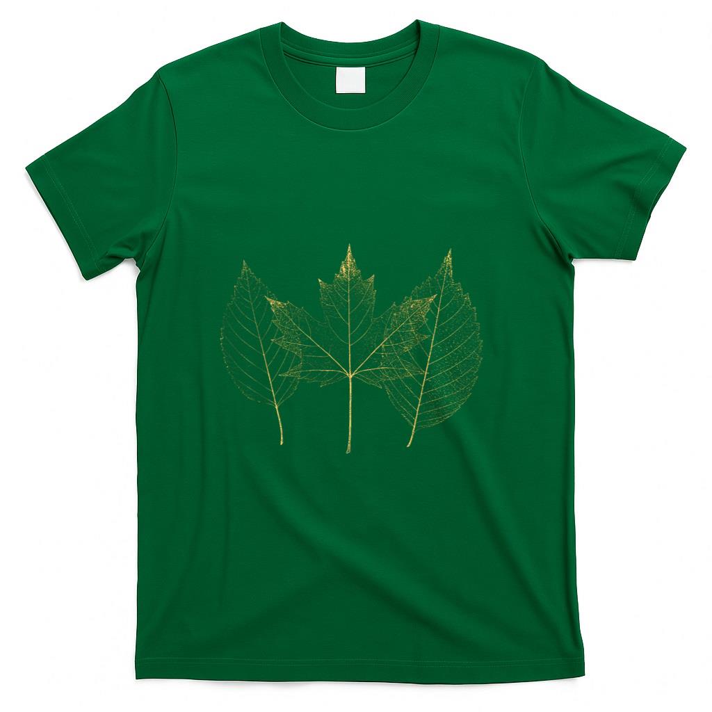 Golden Fall Leaves Autumn Leaf Thanksgiving Design T-Shirt