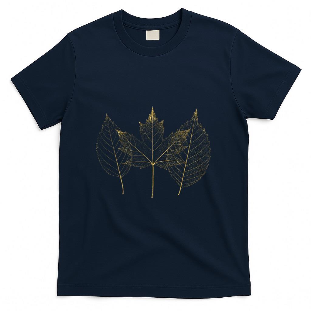 Golden Fall Leaves Autumn Leaf Thanksgiving Design T-Shirt