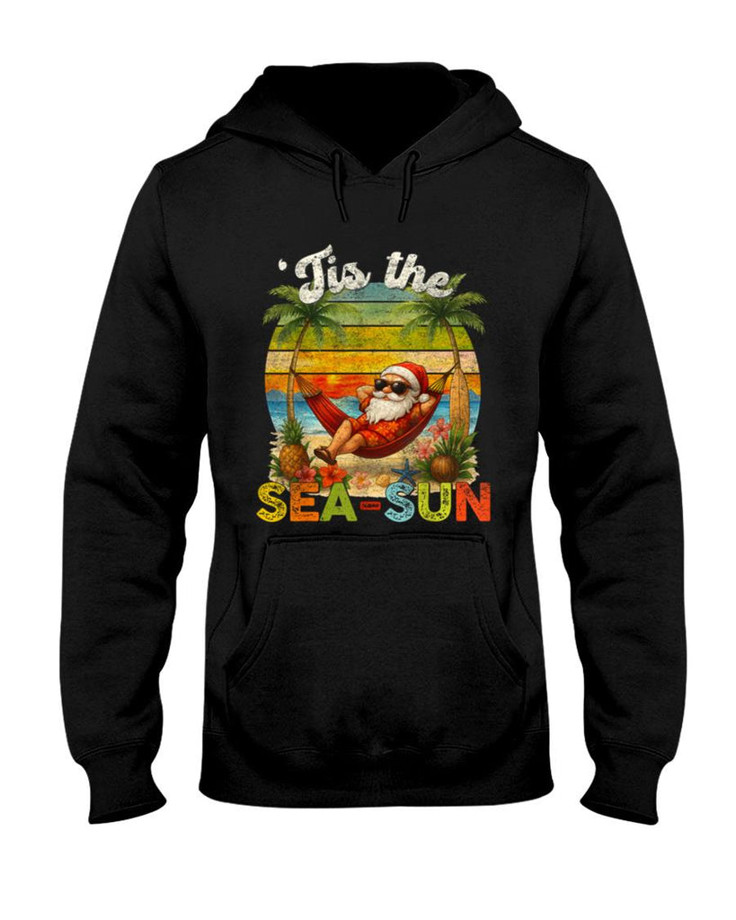 Tis The Sea-Sun Funny Christmas In July Hawaii Santa Beach T-Shirt