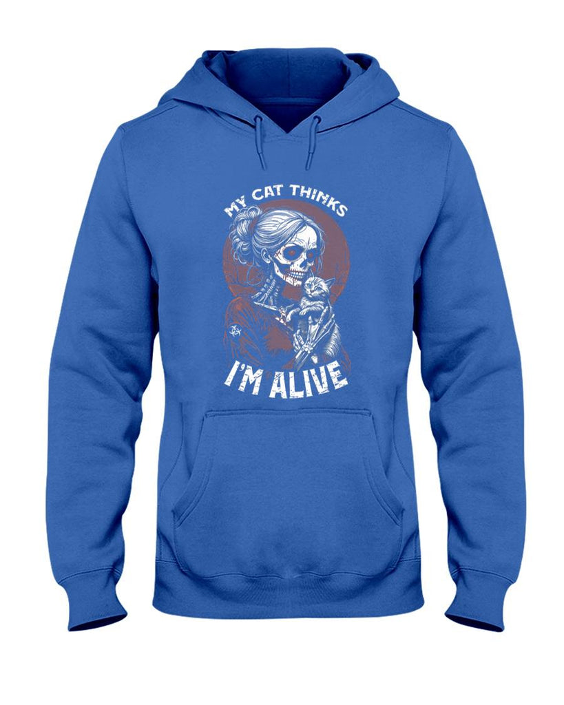Pet Mom Halloween Shirt - Zombie Cat Mom Alive Hugging Kitty Funny Halloween Horror Premium T-Shirt