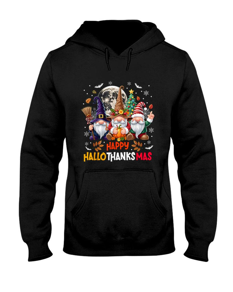 Gnome Hallothanksmas Halloween Thanksgiving Christmas T-Shirt