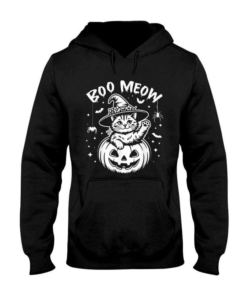 Pet Mom Halloween Shirt - Boo Meow Cat Halloween Costume Cute Pumpkin Fur Dad Pet Mom T-Shirt