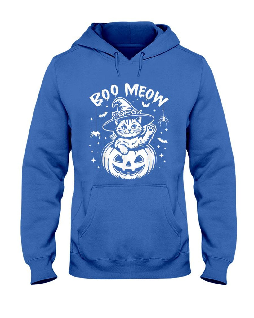 Pet Mom Halloween Shirt - Boo Meow Cat Halloween Costume Cute Pumpkin Fur Dad Pet Mom T-Shirt
