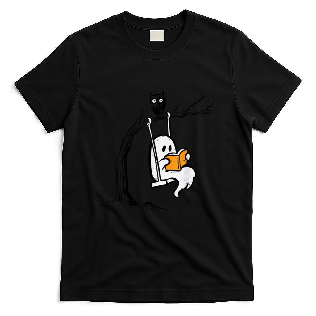 Halloween Shirt - Halloween Ghost Swing Reading Vintage Costume Women Kids Men T-Shirt