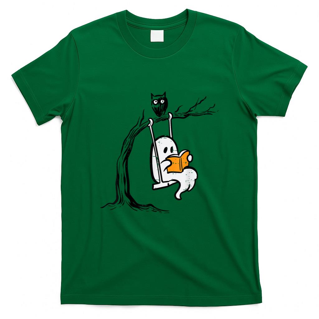 Halloween Shirt - Halloween Ghost Swing Reading Vintage Costume Women Kids Men T-Shirt