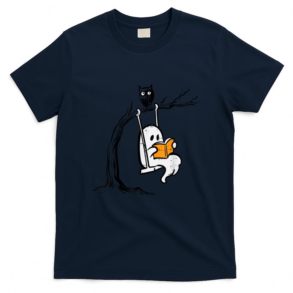 Halloween Shirt - Halloween Ghost Swing Reading Vintage Costume Women Kids Men T-Shirt